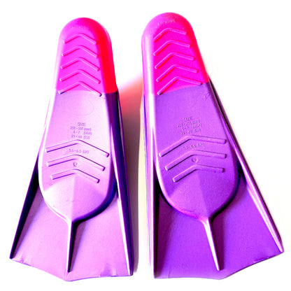 Swimz Short Blade Silicone Swim Training Fins - Purple / Pink